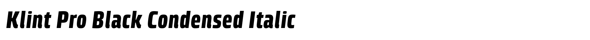 Klint Pro Black Condensed Italic image